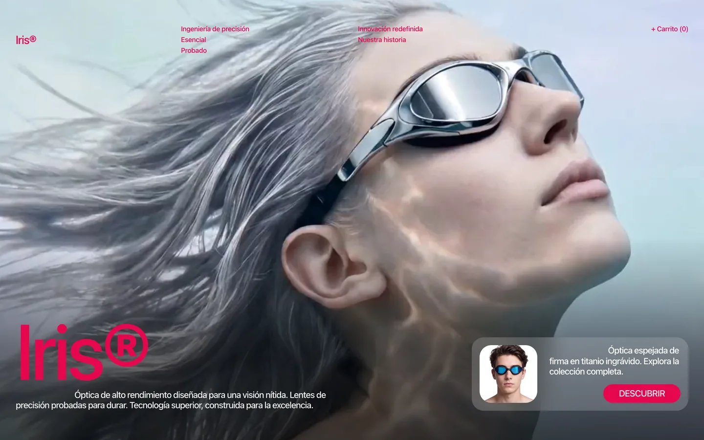 Iris — Captura de la web en producción