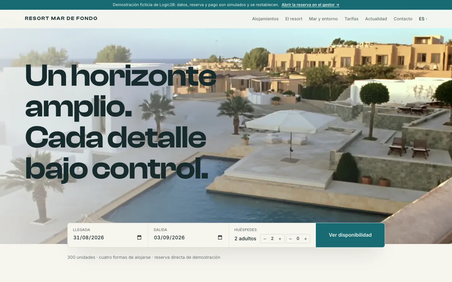 Mar de Fondo — Captura de la web en producción